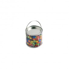 MEDIUM PVC BUCKET FILLED WITH CHOC BEANS 400G (MIXED COLOURED)