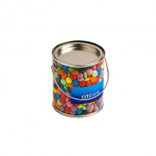 BIG PVC BUCKET FILLED WITH CHOC BEANS 875G (MIXED COLOURS)