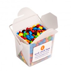 FROSTED PP NOODLE BOX FILLED WITH M&MS 100G