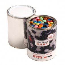 PAINT TIN FILLED WITH CHOC BEANS 1KG (CORPORATE COLOURS)