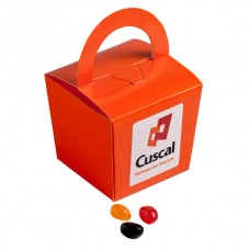 COLOURED NOODLE BOX FILLED WITH JELLY BEANS 100G (MIXED COLOURS OR CORPORATE COLOURS)