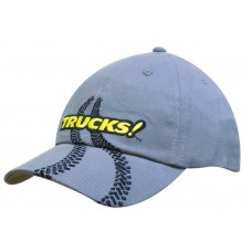 BRUSHED HEAVY COTTON CAP WITH TYRE TRACK EMBROIDERY
