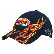 BRUSHED HEAVY COTTON CAP WITH FLAME EMBROIDERED