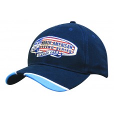 BRUSHED HEAVY COTTON CAP WITH PIPED PEAK INDENTS