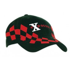 BRUSHED HEAVY COTTON CAP WITH V CHECKED EMBROIDERY