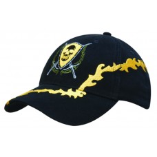 BRUSHED HEAVY COTTON CAP WITH LIGHTNING BOLT EMBROIDERY