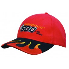 BRUSHED HEAVY COTTON CAP WITH PEAK FLAMES