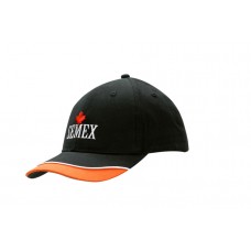 BRUSHED HEAVY COTTON CAP WITH TRIM & PIPING ON PEAK