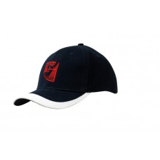BRUSHED HEAVY COTTON CAP WITH FABRIC INSERT ON CROWN & PEAK