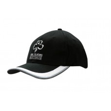 BRUSHED HEAVY COTTON CAP WITH PEAK INSERT/EMBROIDERY 