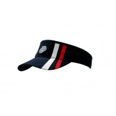 BRUSHED HEAVY COTTON VISOR WITH STRIPES ON CROWN & PEAK