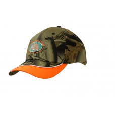 LEAF CAMOUFLAGE CAP WITH PEAK INDENT & PIPING