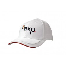 BRUSHED HEAVY COTTON CAP WITH SANDWICH TRIM & PIPING ON PEAK
