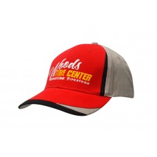 BRUSHED HEAVY COTTON CAP WITH FABRIC INSERTS ON CROWN & PEAK