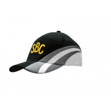 BRUSHED HEAVY COTTON CAP WITH FABRIC INSERTS & EMBROIDERY ON CROWN & PEAK