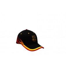 BRUSHED HEAVY COTTON CAP WITH FLAME EMBROIDERY ON CROWN & PEAK