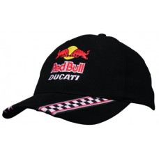 BRUSHED HEAVY COTTON CAP WITH RACING RIBBON ON PEAK & CLOSURE
