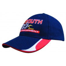 BRUSHED HEAVY COTTON CAP WITH PEAK INSERTS AND SANDWICH