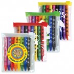 Assorted Colour Crayons In PVC Zipper Pouch