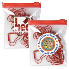 Red Heart Paperclips In PVC Zipper Pouch