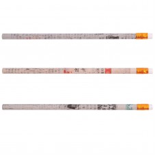 Rubber Tipped Newspaper Print Unsharpened Lead Pencil