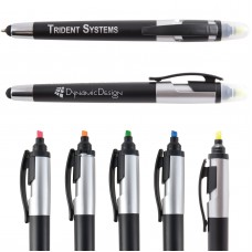 Trident Ballpoint Pen / Stylus / Yellow Highlight Marker