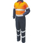 REGULAR WEIGHT 2 TONE COTTON COVERALLS WITH TAPE