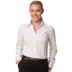 Ladies Cotton/Poly Stretch Long Sleeve Shirt