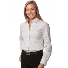 Ladies Ticking Stripe Long Sleeve Shirt