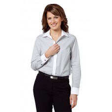 Ladies Tic Stripe Long Sleeve Shirt