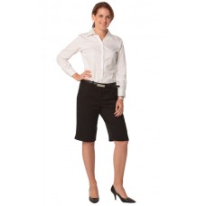 Ladies Poly/Viscose Stretch Knee Length Flexi Waist Shorts