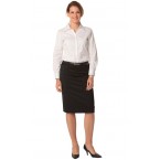 Ladies Poly/Viscose Stretch Mid Length Lined Pencil Skirt
