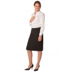 Ladies Poly/Viscose Stretch Stripe Mid Length Lined Pencil Skirt