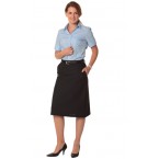 Ladies Poly/Viscose Stretch Twill Flexi Waist A-Line Utility Lined Skirt