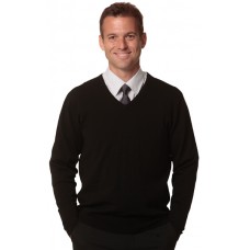 Mens V-Neck Long Sleeves Jumper