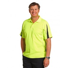 Men's TrueDry Hi-Vis Legend Short Sleeve Polo With Reflective Piping
