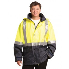 Hi-Vis Two Tone Rain Proof Jacket With Quilt Lining