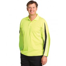 Mens' TrueDry Hi-Vis Legend Long Sleeve Polo With Reflective Piping