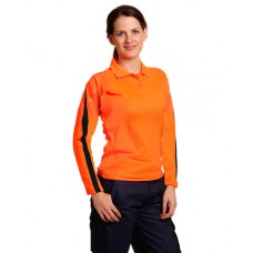 Ladies' TrueDry Hi-Vis Legend Long Sleeve Polo With Reflective Piping