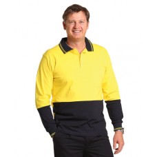 Cotton Jersey Two Tone Long Sleeve Safety Polo