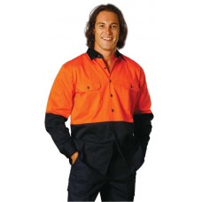 High Visibility Cotton Drill Shirts; Long Sleeve
