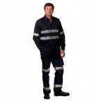 Men's Heavy Cotton Pre-Shrunk Drill Pants With 3M Tapes-Stout
