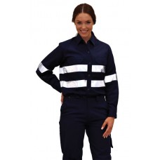 Women's Cotton Drill Work Shirt With 3M Tapes